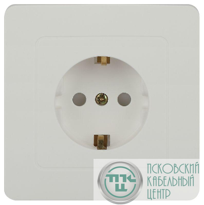Розетка 1-м СП Style 7-206-01 16А 250В IP20 2P+E Schuko с заземл. защ. шторки бел. Intro Б0060623