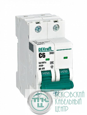 Выключатель автоматический модульный 2п C 6А 6кА ВА-103 DEKraft 12285DEK