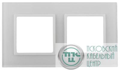 Рамка 2-м 14-5102-01 стекло Elegance бел.+бел. Эра Б0059168