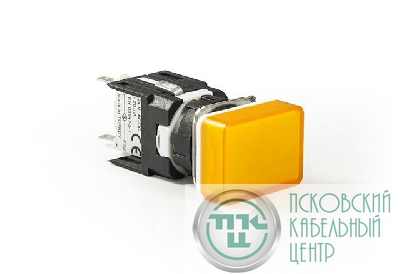 Арматура сигнальная 16мм прямоугольная 12-24 AC/DC желт. EMAS D080DXS