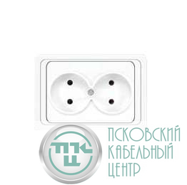 Розетка 2-м СП Валери 16А IP20 без заземл. бел. UNIVersal В0102