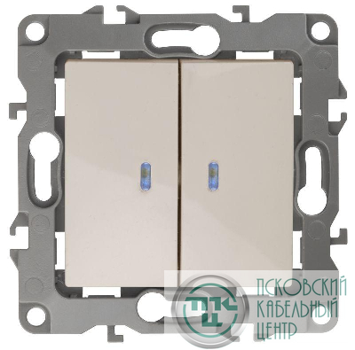 Механизм выключателя 2-кл. СП Эра12 10А IP20 12-1105-02 250В 10AX с подсветкой сл. кость Эра Б0014658