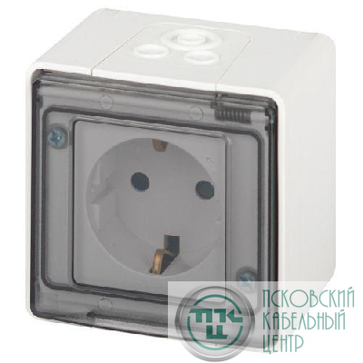 Розетка Эксперт 11-2502-01 2P+E IP55 шторки 16А-250В ОУ бел. Эра Б0063280
