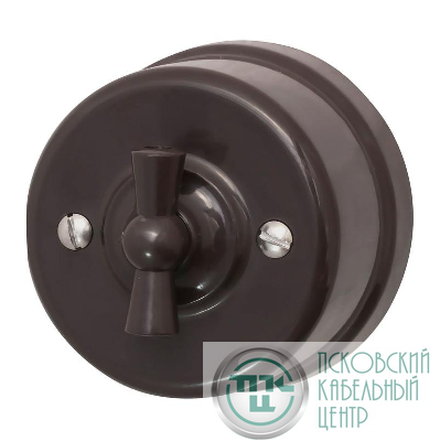 Выключатель 1-кл. ретро ABS-пластик коричн. Bironi B1-200-22