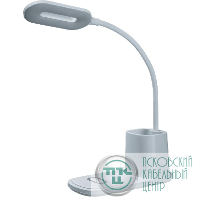 Светильник светодиодный 93 269 NDF-D037-10W-MK-WH-LED 10Вт 3000/4000/6000К 140лм настольный сенсор USB беспров. заряд. моб. устр. с подставкой для канц. на основании бел. NAVIGATOR 93269