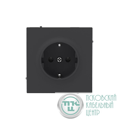 Розетка силовая KANT 2P+E без шторки черн. уголь DKC 7012033