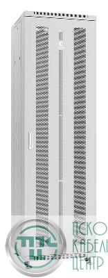 Шкаф монтажный телекоммуникационный напольн. ND-05C-42U60/100 19дюйм 42U 600х1000х2055мм для распределит. и серверн. оборудования; передн. и задн. перфорир. двери ручка с замком RAL 7035 сер. Cabeus 7205c
