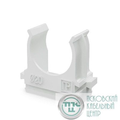 Держатель для труб (клипса) d20мм полистирол бел. Промрукав PR.02720б