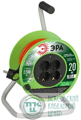 Удлинитель на катушке 4х20м с заземл. RP-4e-3х1.0-20m ПВС 3х1 Эра Б0056098