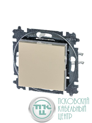 Выключатель кнопочный 1-кл. СП Levit IP20 сл. кость/бел. ABB 2CHH599145A6017