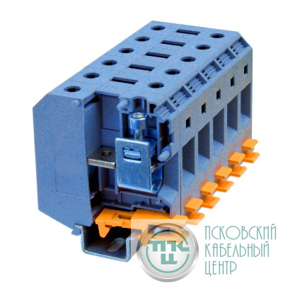 Клемма проходная винтовой зажим 2 точки подключения 240кв.мм син. DKC KRUH-240-BU