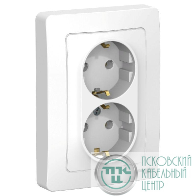 Розетка 2-м СП Blanca 16А IP20 250В с заземл. без защ. шторок бел. SE BLNRS001021