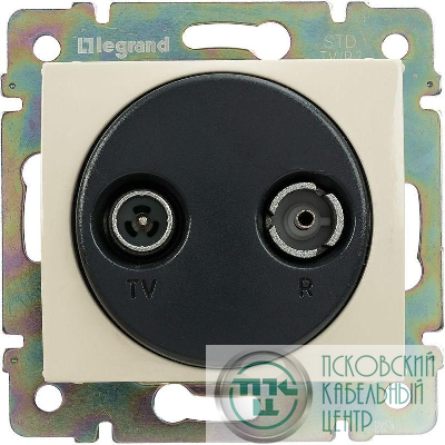 Розетка телевизионная оконечная TV/R СП Valena 10дБ 2400МГц механизм сл. кость IEK 774333