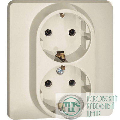 Розетка Inspiria 16А 250В 2х2P+E немецк. стандарт сл. кость IEK 673751