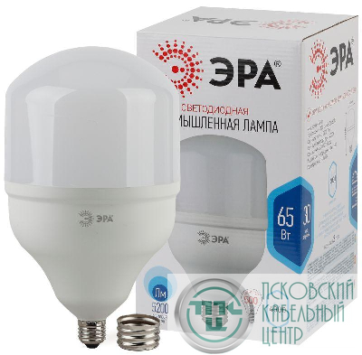 Лампа светодиодная высокомощная STD LED POWER T160-65W-4000-E27/E40 65Вт T160 колокол 4000К нейтр. бел. E27/E40 (переходник в компл.) 5200лм Эра Б0027923