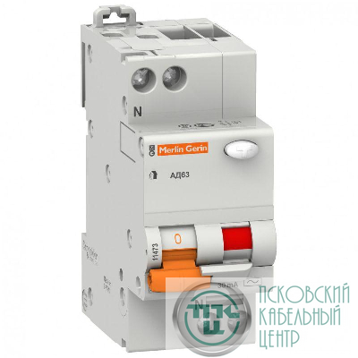 Выключатель автоматический дифференциального тока 2п (1P+N) C 40А 30мА тип AC 4.5кА К АД63 2мод. Домовой SchE 11475