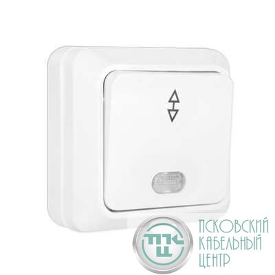 Переключатель проходной 1-кл. ОП Олимп 10А IP20 с подсветкой бел. UNIVersal О0125