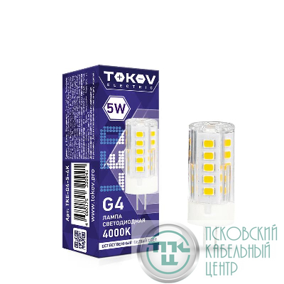 Лампа светодиодная 5Вт Capsule 4000К G4 220-240В TOKOV ELECTRIC TKE-G4-5-4K