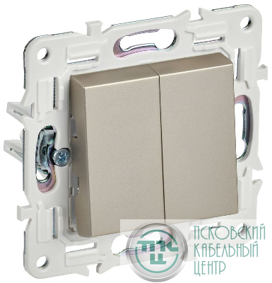 Выключатель 2-кл. SKANDY 10А SK-V04Sh шампань IEK SK-V20-0-10-K37