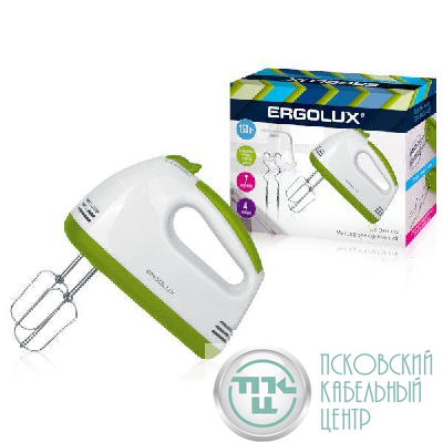 Миксер ручной ELX-EM03-C34 бел./салат. Ergolux 14935