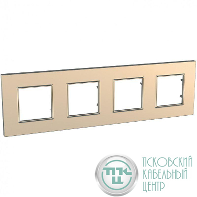 Рамка 4-м Unica quadro медь SchE MGU6.708.56