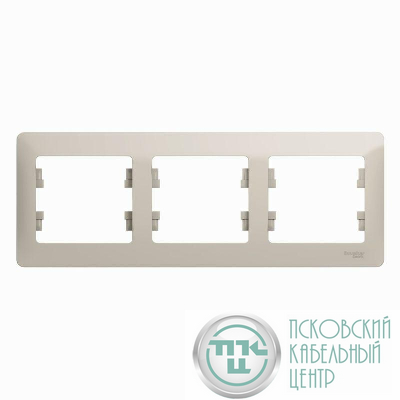 Рамка 3-м Glossa горизонт. молоч. SE GSL000903