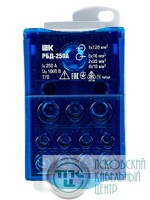 Блок распределительный на DIN-рейку РБД-250А IEK RBD-250