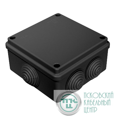Коробка распределительная ОП 100х100х50 безгалогенная (HF) черн. Промрукав 40-0300-9005