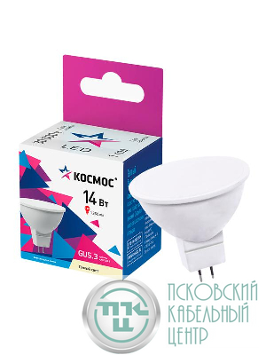 Лампа светодиодная JCDR 14Вт GU5.3 3000К 174-265В КОСМОС LkecLED14wJCDRC30