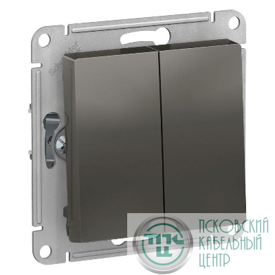 Переключатель проходной 2-кл. СП AtlasDesign 10А IP20 (сх. 6/2) 10AX механизм сталь SE ATN000965