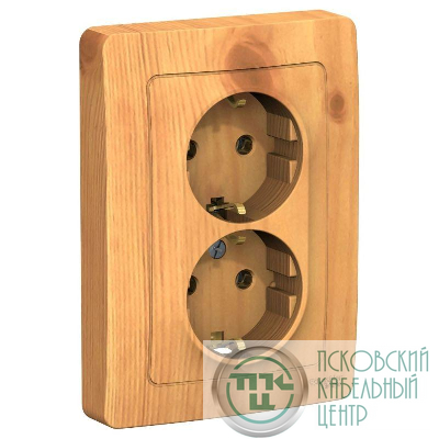 Розетка 2-м СП Blanca 16А IP20 250В с заземл. без защ. шторок ясень SE BLNRS001025