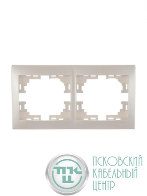 Рамка 2-м Mira горизонт. жемчуж./бел. перламутр. LEZARD 701-3000-147
