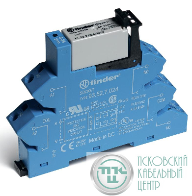 Модуль интерфейсный (сборка 41.52.9.110.0010 + 93.52.0.240) электромеханич.реле 2CO 8А AgNi 220В DC IP20 безвинт. клеммы пружин. зажим FINDER 386202400060