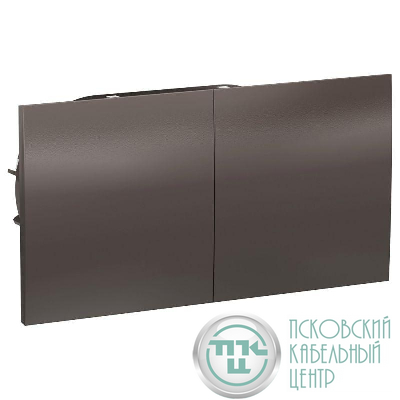 Розетка 2-м СП AtlasDesign 16А IP20 с заземл. защ. шторки со сдвижн. крышкой в сборе мокко SE ATN000628