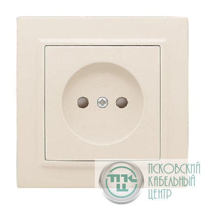 Розетка 1-м СП Минск 10А IP20 без заземл. защ. шторки беж. EKF ERR10-022-200