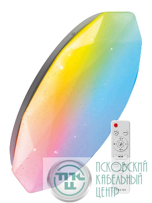 Светильник светодиодный PREMIUM DIAMOND-RGB 75Вт 230В 3000-6500К 6000лм IP40 502х83мм настенно-потолочный управляемый с пультом ДУ с RGB подсветкой КОСМОС KSDiamRGB75W