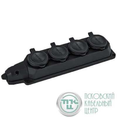 Колодка удлинителя 4-м 16А с заземл. каучук TOKOV ELECTRIC TKE-C05-KK4-Z