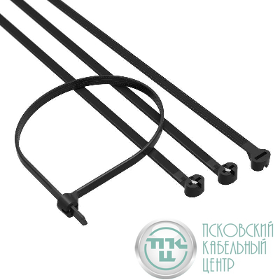 Хомут кабельный 7.6х370 P6.6 с двойн. замком черн. (уп.100шт) DKC 21327SR