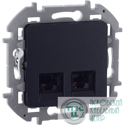 Розетка компьютерная 2-м Inspiria RJ45 кат.5E UTP антрацит IEK 673838