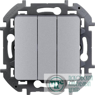Выключатель 3-кл. Inspiria 20А IP20 250В 10AX механизм алюм. Leg 673642