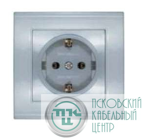 Розетка 1-м СП Бриллиант 16А IP20 с заземл. серебр. UNIVersal 7949872