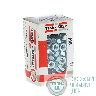 Гайка шестигранная М6 DIN 934 оцинк. (уп.200шт) Tech-Krep/Zitar 105247