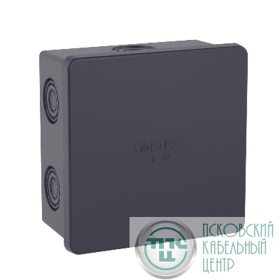 Коробка ответвит. с 6 кабельными вводами d20мм IP44 80х80х40мм черная DKC 53700B