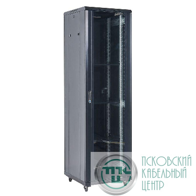 Шкаф телекоммуникационный напольный 19дюйм 42U 600х800х2054 передняя дверь стекло дверь задняя металл разборный черн. RAL9005 Rexant 04-4268-212
