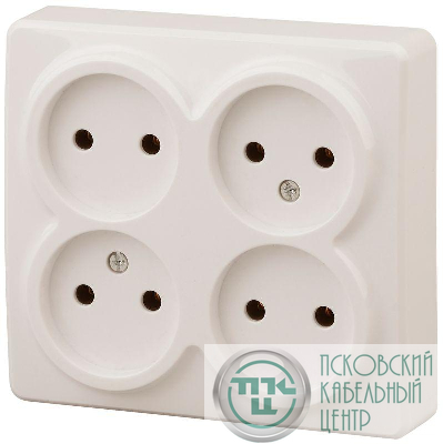 Розетка ОП 11-2210-02 4х2P 16АХ-250В Эксперт сл. кость ЭРА Б0020707