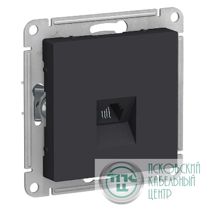 Розетка телефонная 1-м СП AtlasDesign RJ11 механизм карбон SE ATN001081