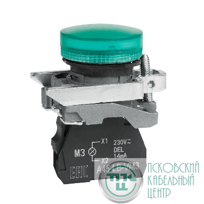 Лампа сигнальная OptiSignal D22 C4-L-M3 зел. металл 230-240VAC XB4BVM3 КЭАЗ 332174