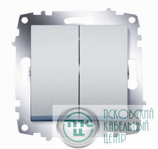 Выключатель 2-кл. 1мод. СП Cosmo 10А IP20 механизм алюм. ABB 619-011000-202