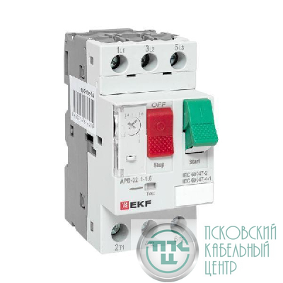Выключатель автоматический для защиты двигателя АПД-32 1.0-1.6А EKF apd-me-1.6