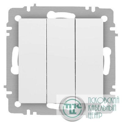 Выключатель 3-кл. СП Accent 6-106-01М 10А IP20 250В AL/CU бел. матов. Intro Б0063532